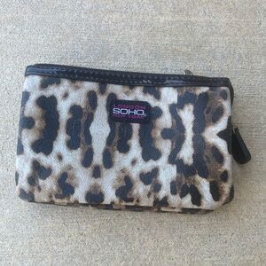 Leopard print makeup bag